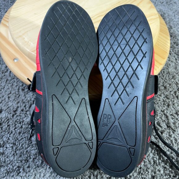 Reebok Lifter PR Weightlifting Shoes Mens Sz 8.5 Leather Black Red Gym Powerlift - Picture 7 of 8